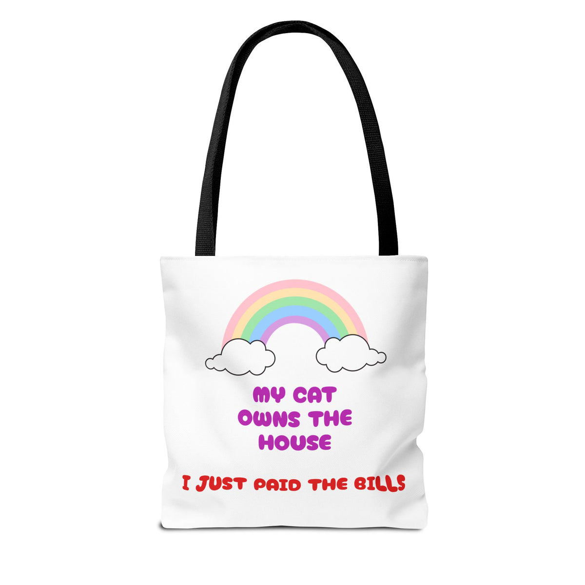 Cat Lovers Tote Bag — "Happy Cat Happy Home/My Cat Owns the House" Designer Carryall