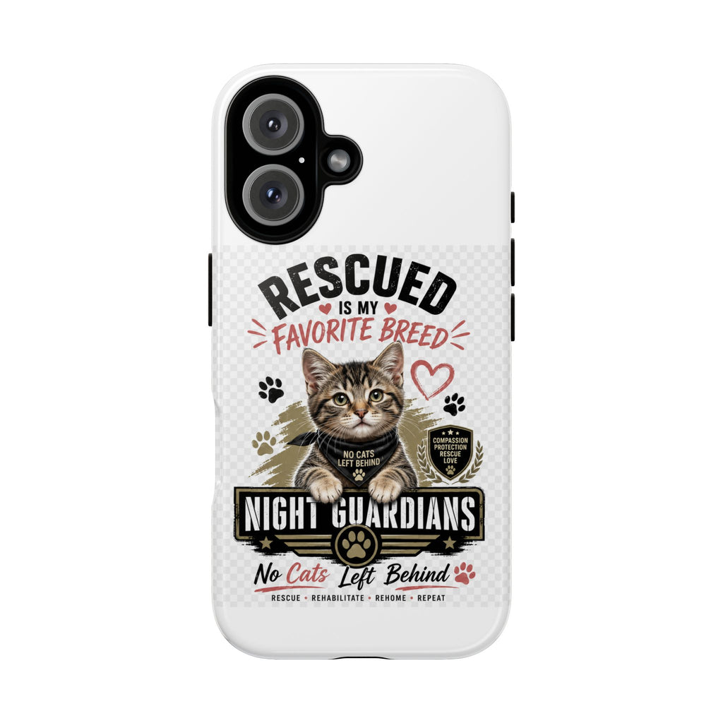 Night Guardians-Rescued Is My Favorite Breed - Cat Phone Case