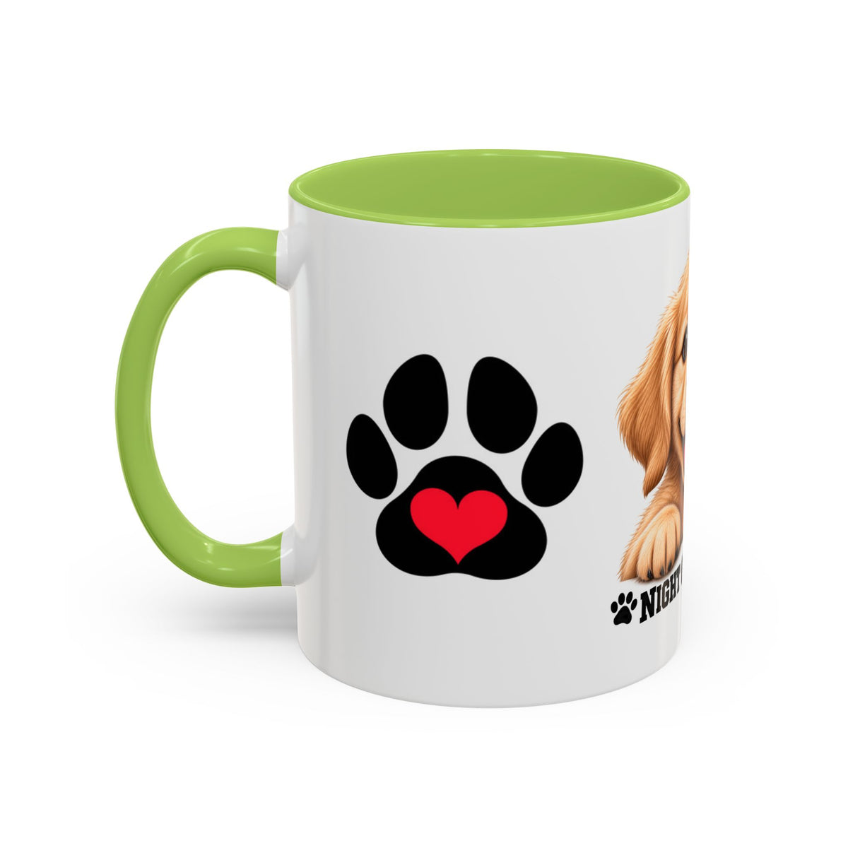 'Night Guardians' Cute Puppy Coffee Mug — "Be Mine" Accent Ceramic Mug