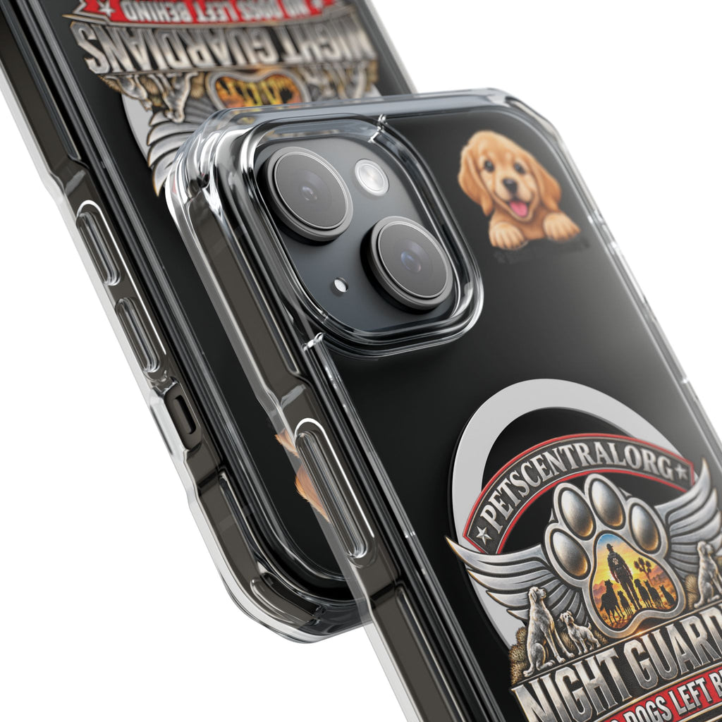 Clear Magnetic Phone Case - "Night Guardians: No Dogs Left Behind" Rescue Paw Logo