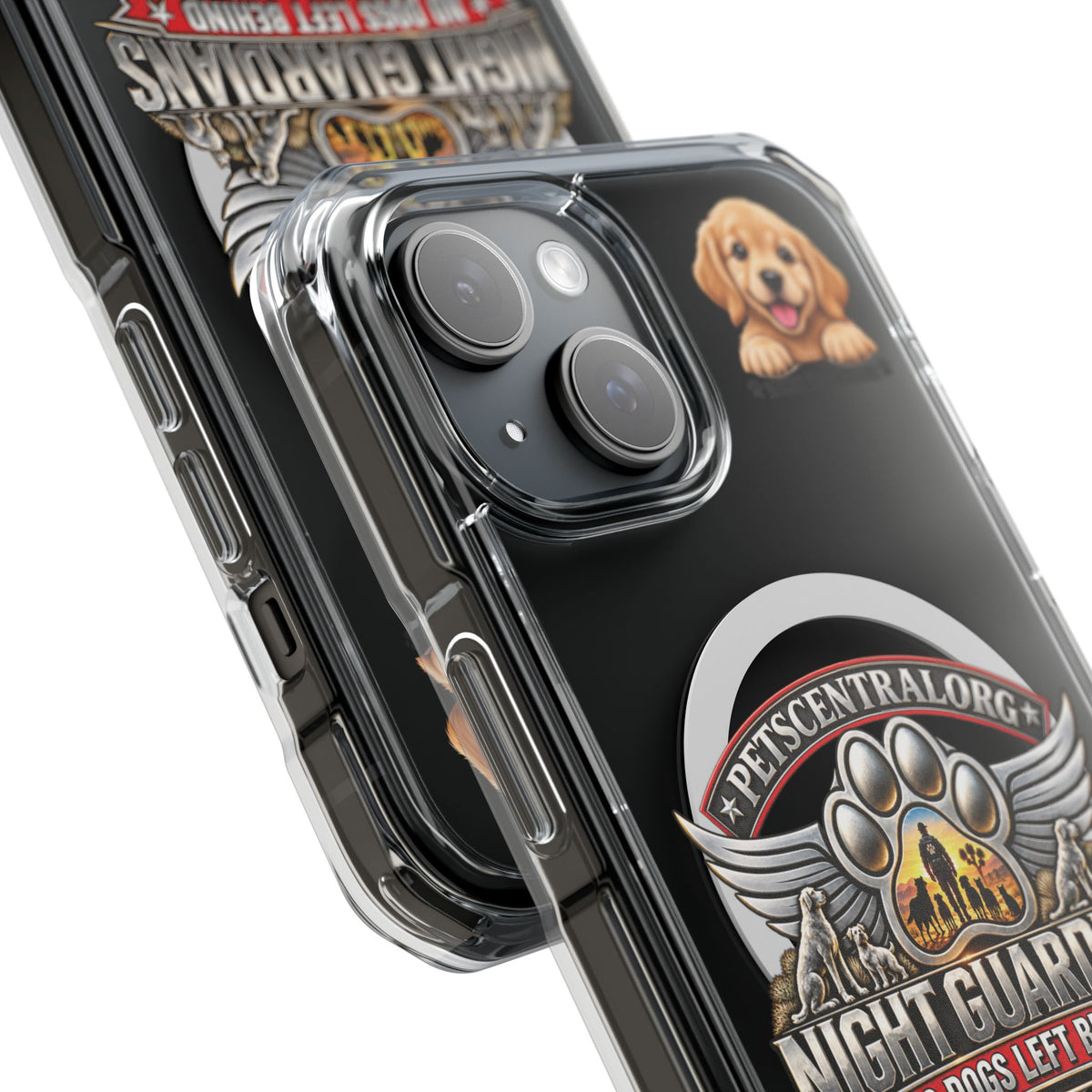 Clear Magnetic Phone Case - "Night Guardians: No Dogs Left Behind" Rescue Paw Logo