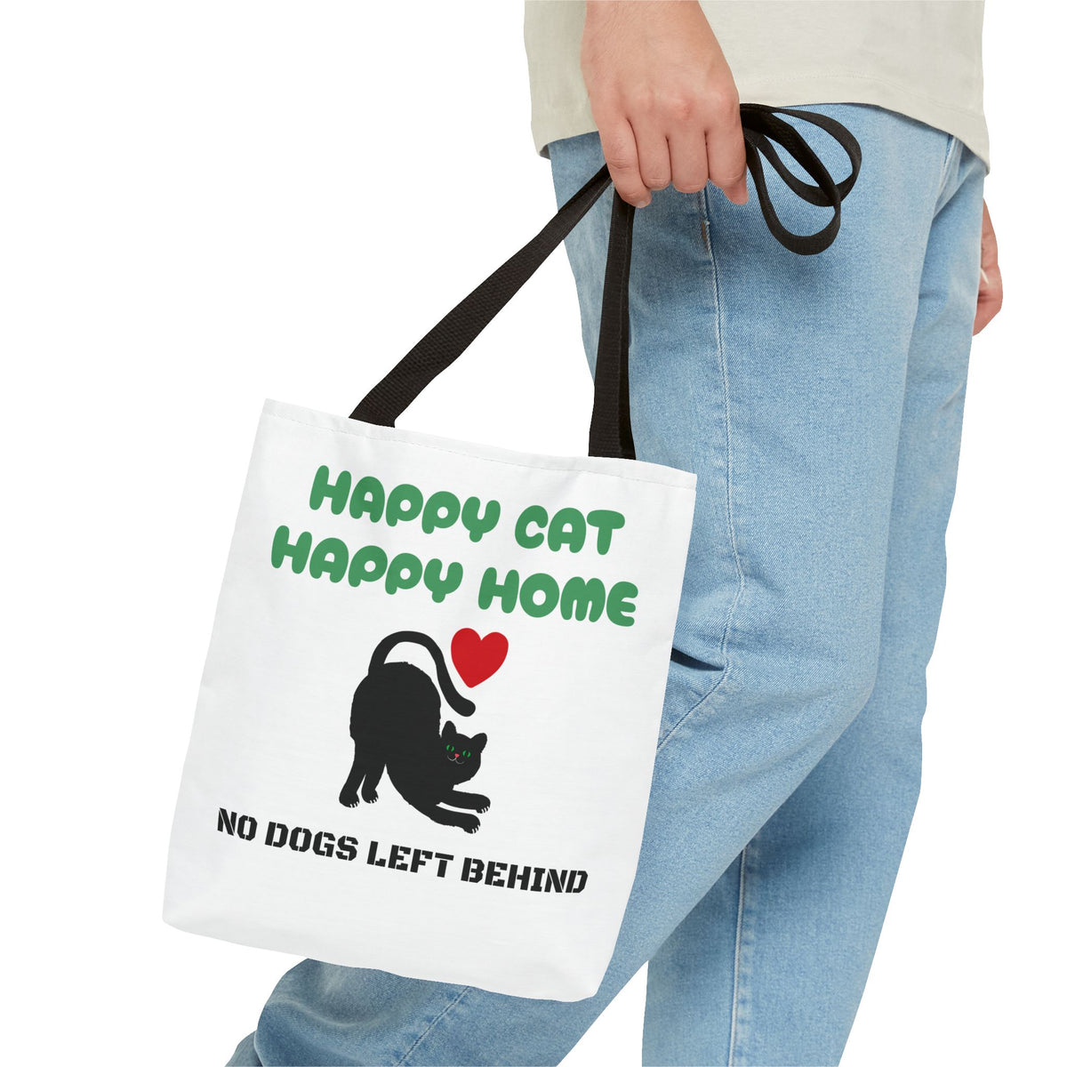 Cat Lovers Tote Bag — "Happy Cat Happy Home/My Cat Owns the House" Designer Carryall