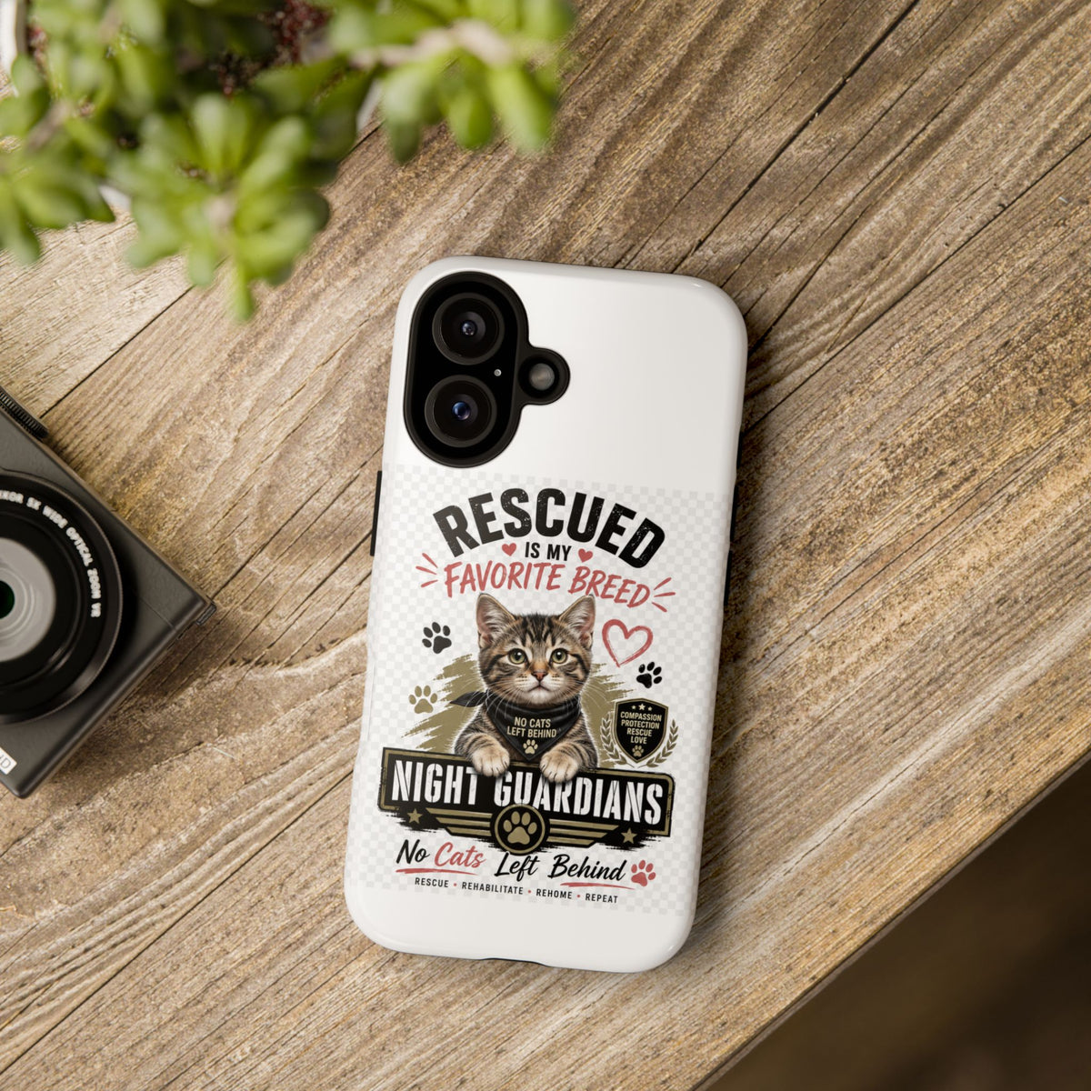 Night Guardians-Rescued Is My Favorite Breed - Cat Phone Case