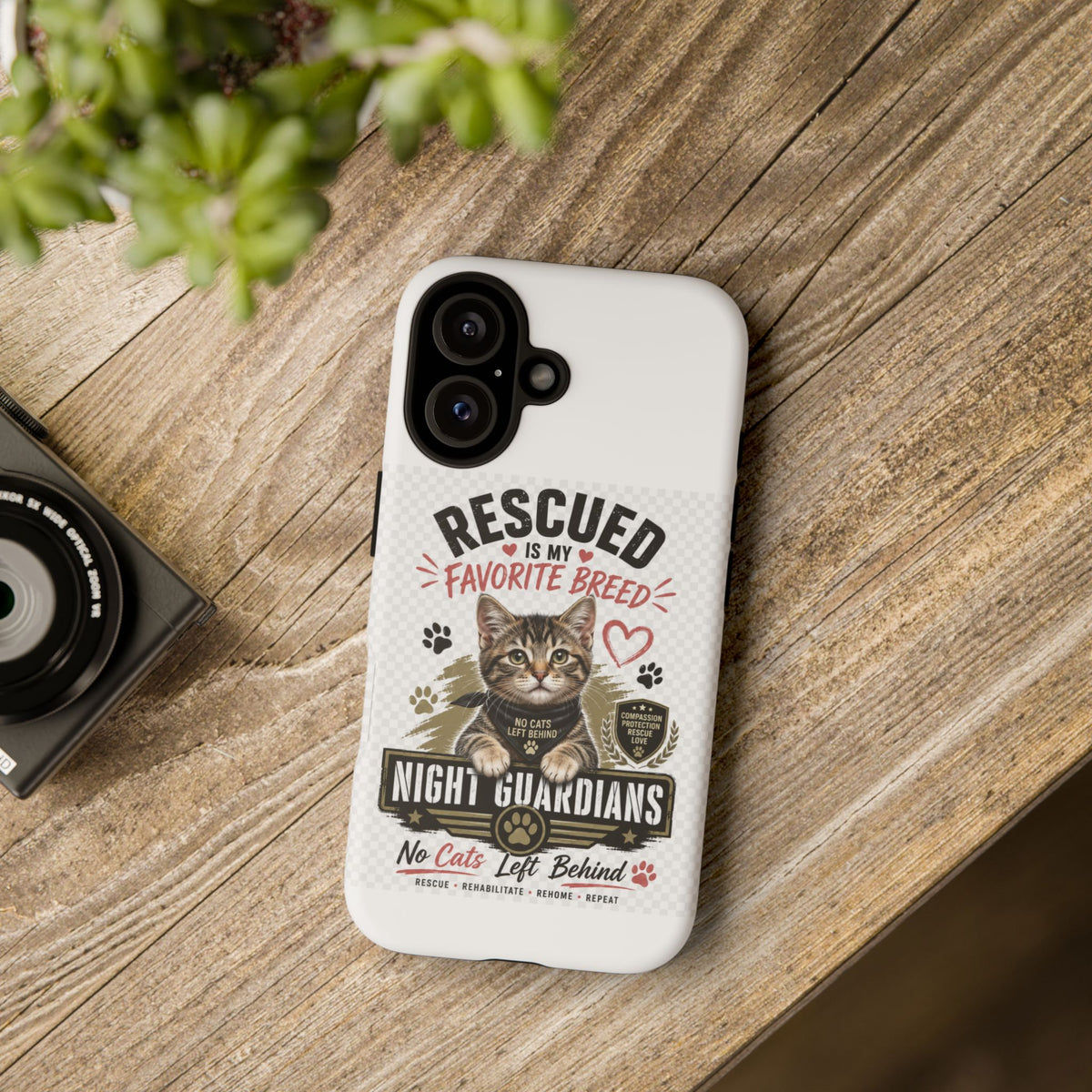 Night Guardians-Rescued Is My Favorite Breed - Cat Phone Case
