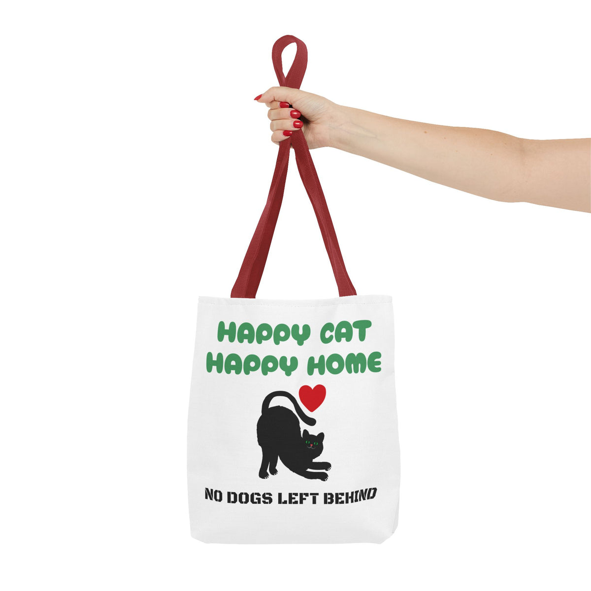 Cat Lovers Tote Bag — "Happy Cat Happy Home/My Cat Owns the House" Designer Carryall