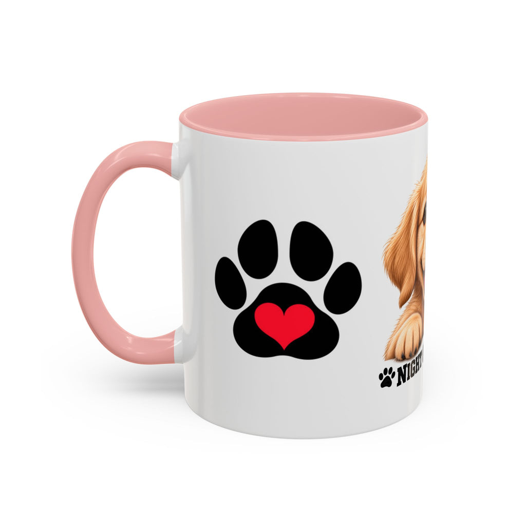 'Night Guardians' Cute Puppy Coffee Mug — "Be Mine" Accent Ceramic Mug