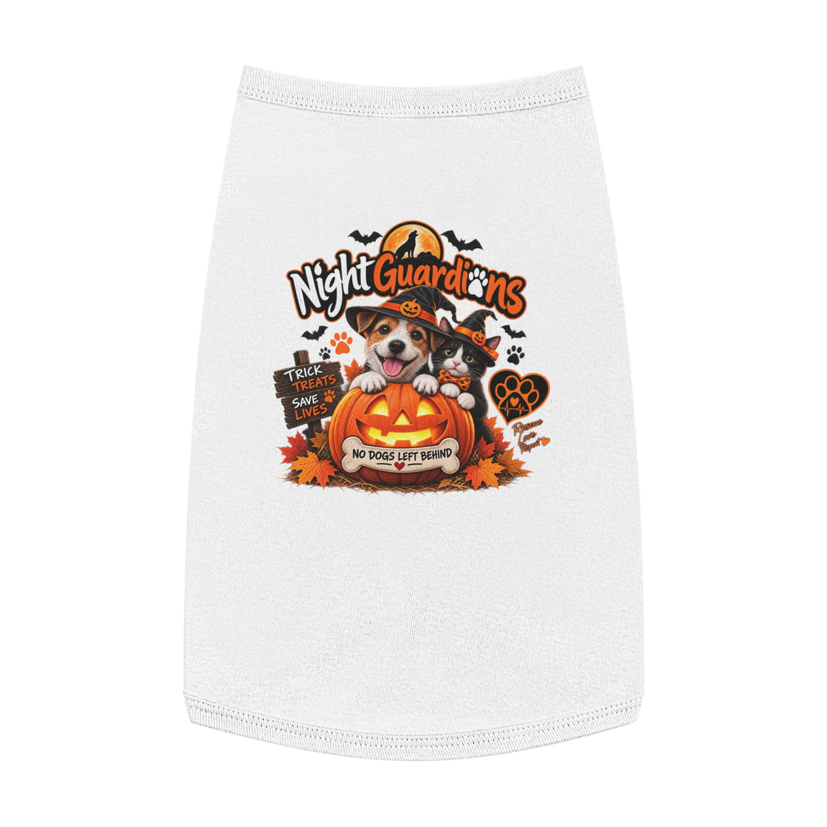 Night Guardians Halloween Pet Tank Top — "No Dogs Left Behind"